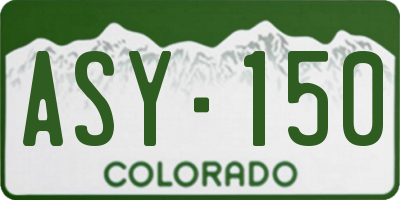 CO license plate ASY150