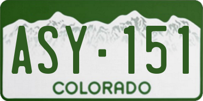 CO license plate ASY151