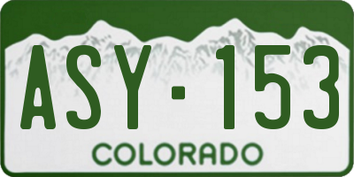 CO license plate ASY153