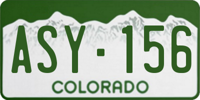 CO license plate ASY156