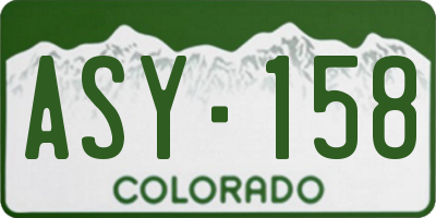 CO license plate ASY158