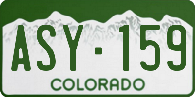 CO license plate ASY159