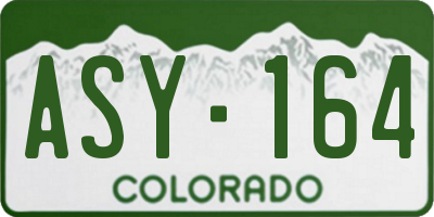 CO license plate ASY164