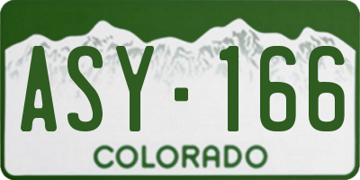 CO license plate ASY166