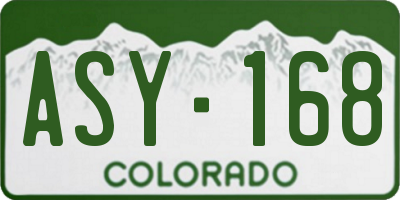 CO license plate ASY168