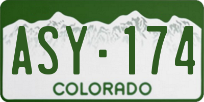 CO license plate ASY174