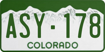 CO license plate ASY178
