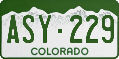 CO license plate ASY229