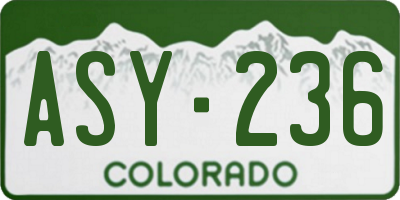 CO license plate ASY236