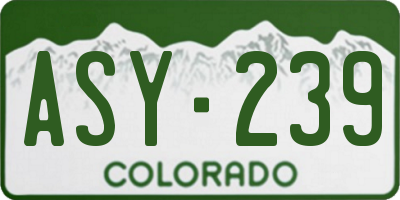CO license plate ASY239