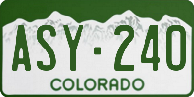 CO license plate ASY240