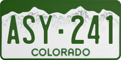 CO license plate ASY241