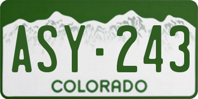 CO license plate ASY243