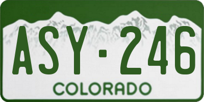 CO license plate ASY246