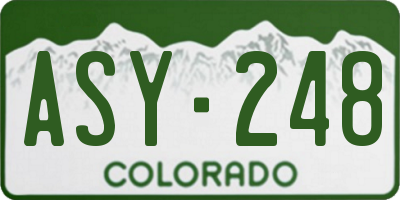 CO license plate ASY248