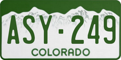 CO license plate ASY249