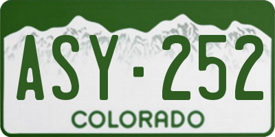 CO license plate ASY252