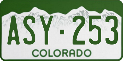 CO license plate ASY253