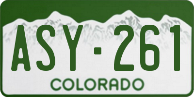 CO license plate ASY261