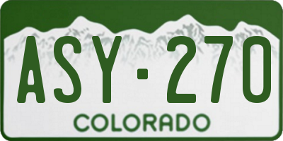 CO license plate ASY270