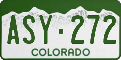 CO license plate ASY272