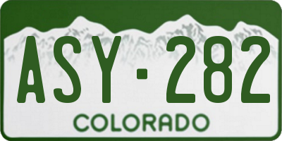 CO license plate ASY282