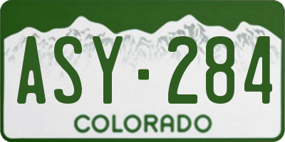 CO license plate ASY284