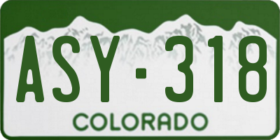 CO license plate ASY318