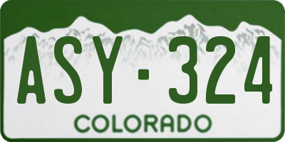 CO license plate ASY324
