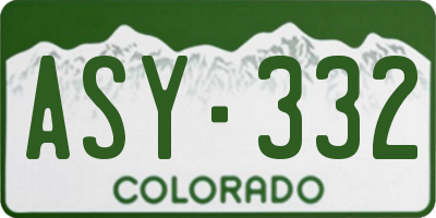 CO license plate ASY332