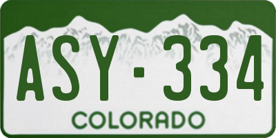CO license plate ASY334