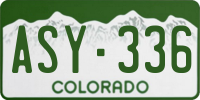 CO license plate ASY336