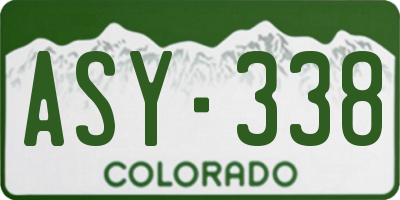 CO license plate ASY338