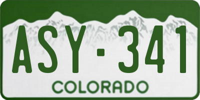 CO license plate ASY341