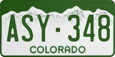 CO license plate ASY348