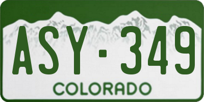 CO license plate ASY349