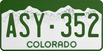 CO license plate ASY352