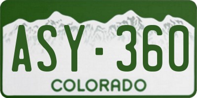 CO license plate ASY360