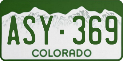 CO license plate ASY369
