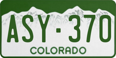 CO license plate ASY370