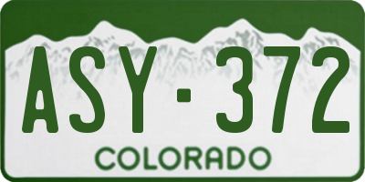CO license plate ASY372
