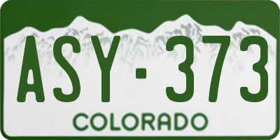 CO license plate ASY373