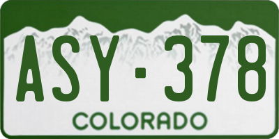 CO license plate ASY378