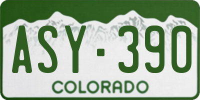 CO license plate ASY390