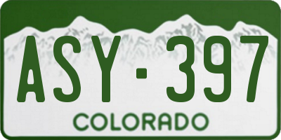 CO license plate ASY397