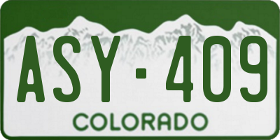 CO license plate ASY409