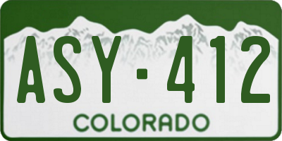 CO license plate ASY412