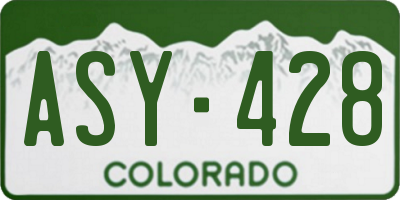 CO license plate ASY428