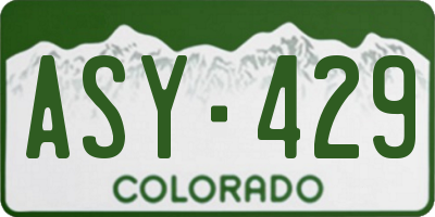 CO license plate ASY429