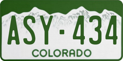 CO license plate ASY434